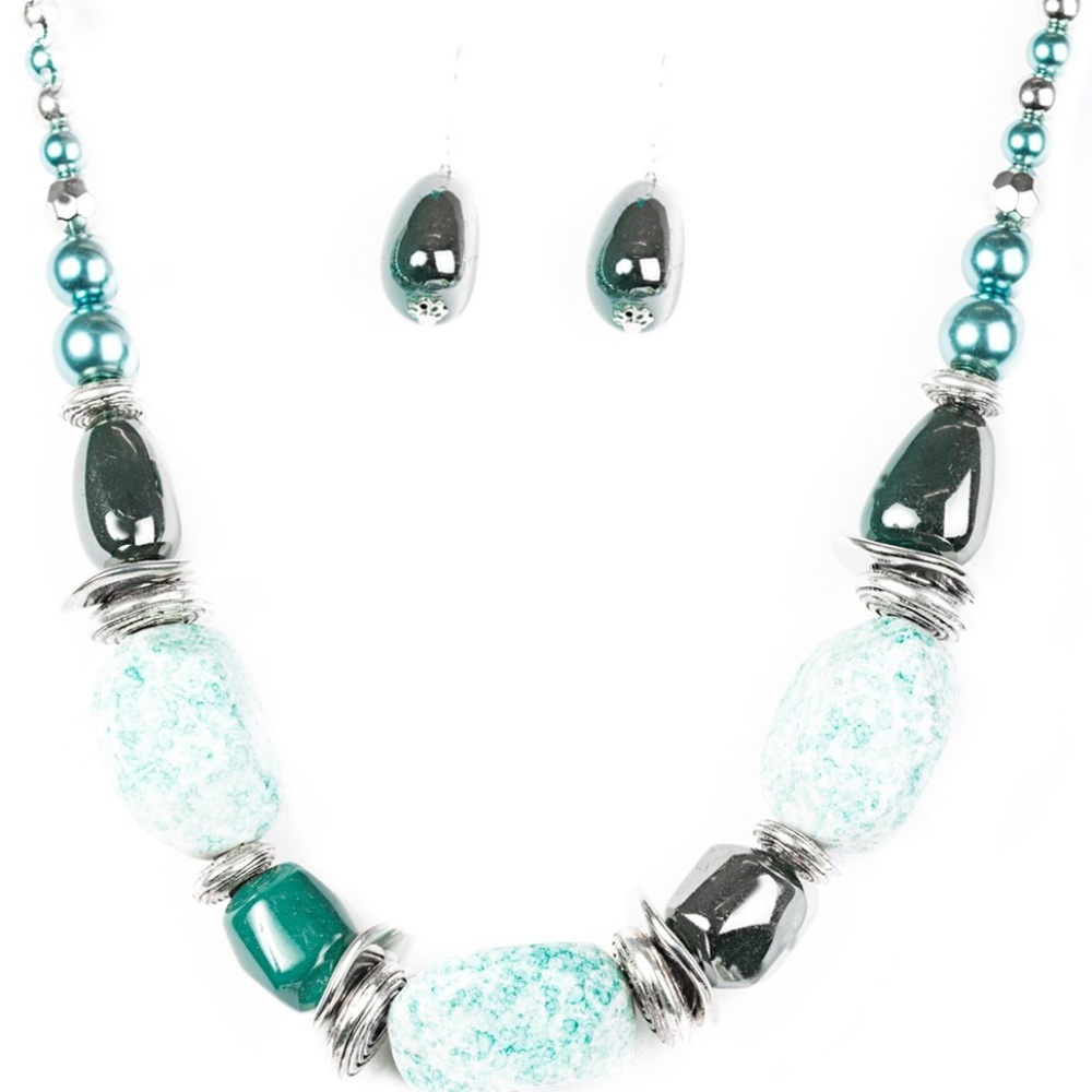 In Good Glazes - Green Necklace & Earrings (Set)